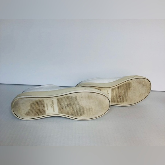 YSL Saint Laurent Andy Low Top Leather Sneakers COA 36.5 IT / 6.5 US Authentic - Picture 10 of 11